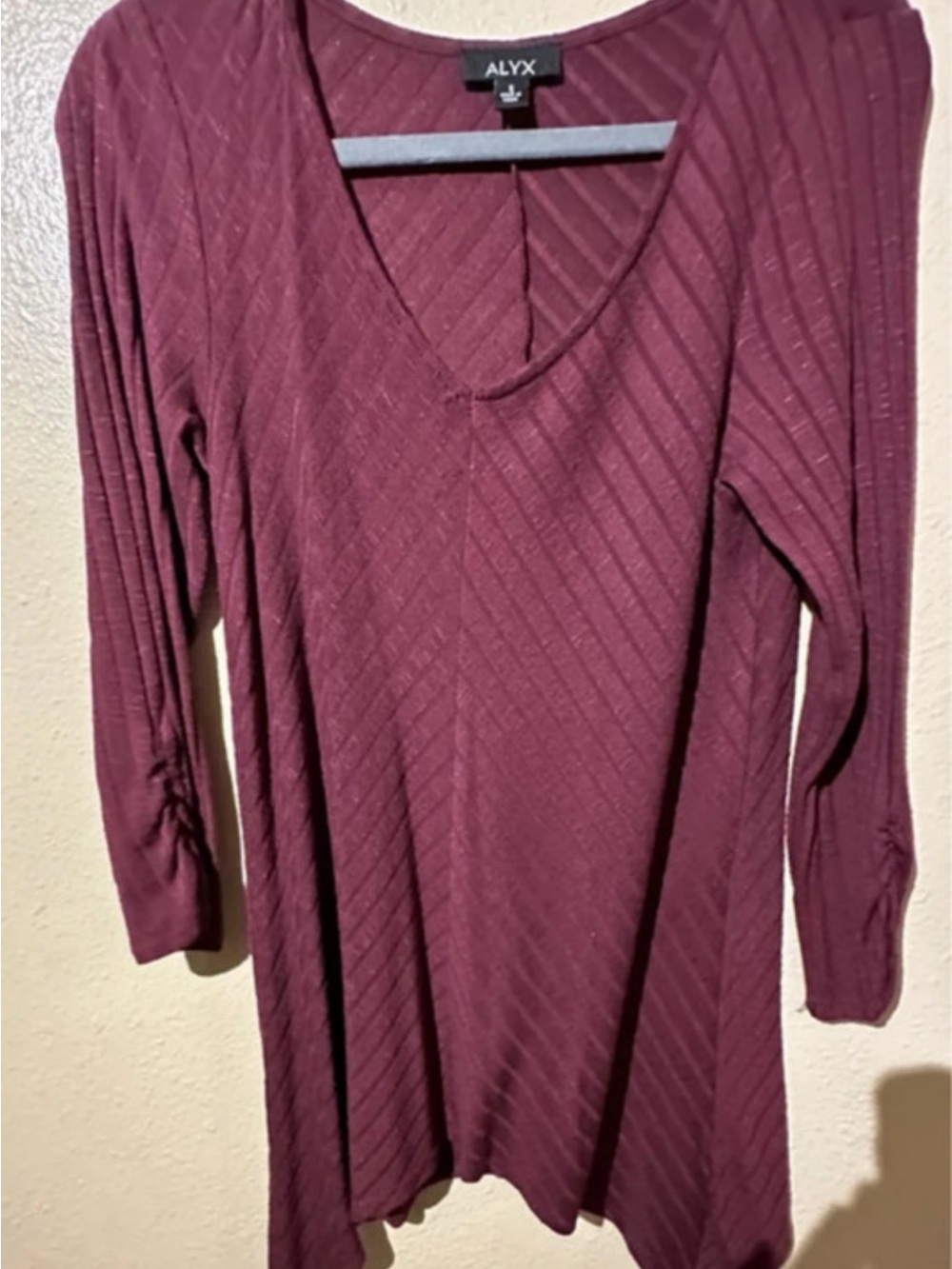 ALYX Women's V-Neck Long Sleeve Tunic in Wine
